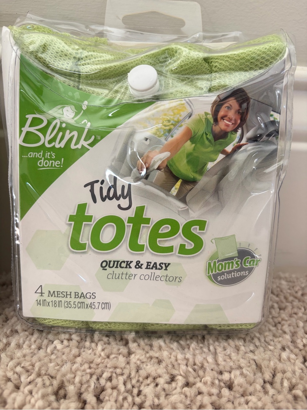 Blink Tidy Totes Mesh Clutter Bags - Light Green 1 pkg of 4